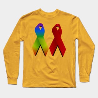 LGBTQ Gay and Aids Support ribbons Long Sleeve T-Shirt